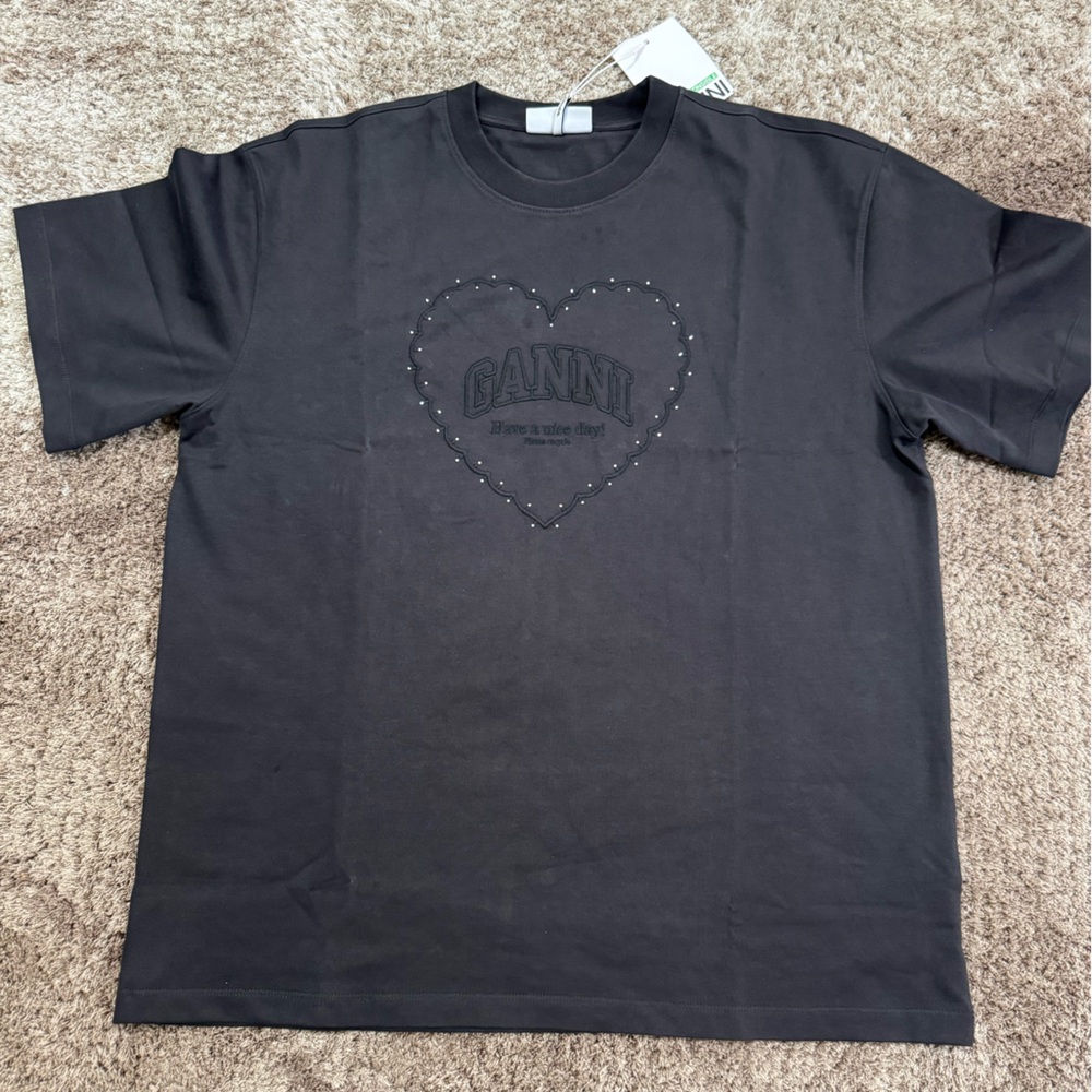 GANNI
logo appliqué cotton t-shirt